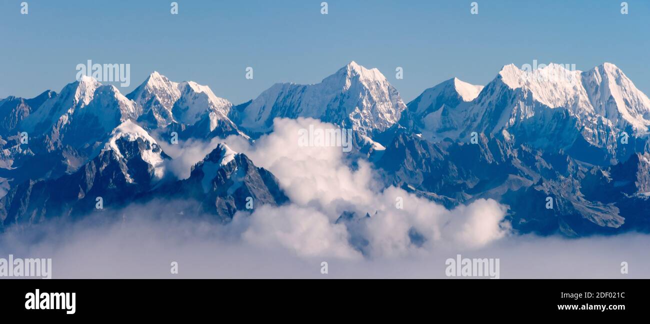 The Himalayas Range above clouds, Nepal Stock Photo