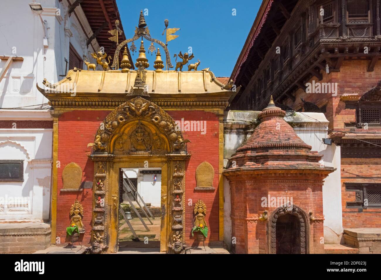Golden Gate in Bhaktapur Durbar Square, UNESCO World Heritage site, Bhaktapur, Nepal Stock Photo