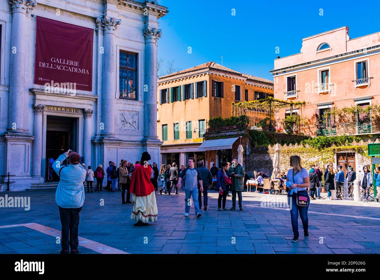 The Gallerie dell'Accademia is a museum gallery of pre-19th-century art in Venice.It is housed in the Scuola della Carità on the south bank of the Gra Stock Photo