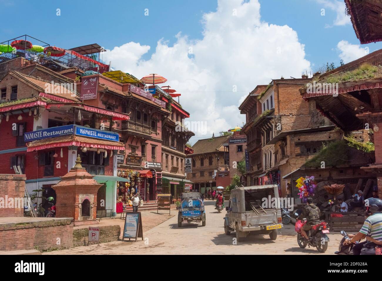 View of Taumadhi Square (part of Bhaktapur Durbar Square), UNESCO World Heritage site, Bhaktapur, Nepal Stock Photo