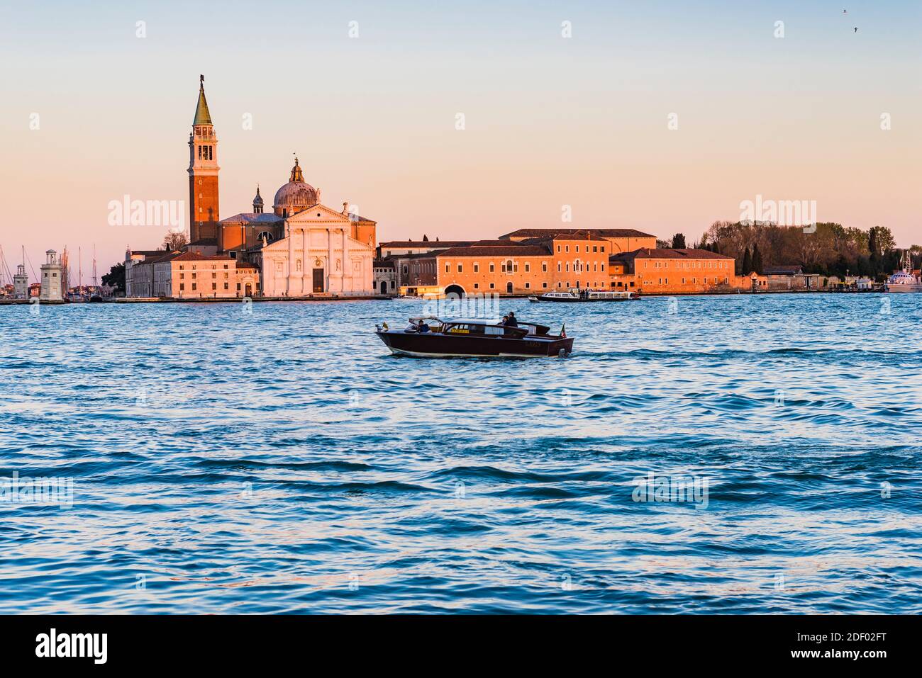 San Giorgio Maggiore is a 16th-century Benedictine church on the island of the same name in Venice, designed by Andrea Palladio. The church is a basil Stock Photo