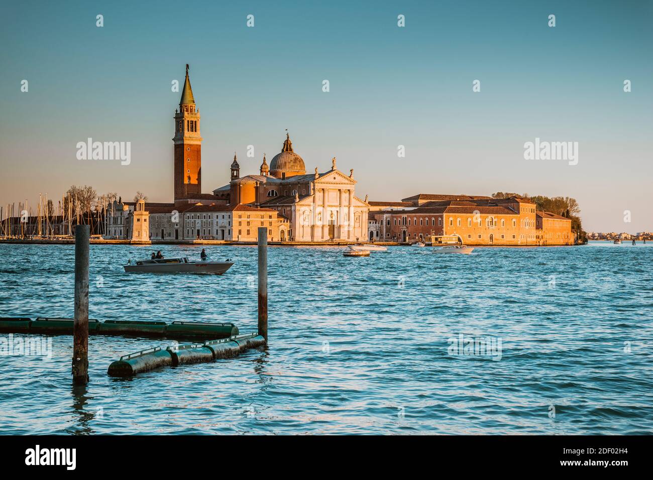 San Giorgio Maggiore is a 16th-century Benedictine church on the island of the same name in Venice, designed by Andrea Palladio. The church is a basil Stock Photo