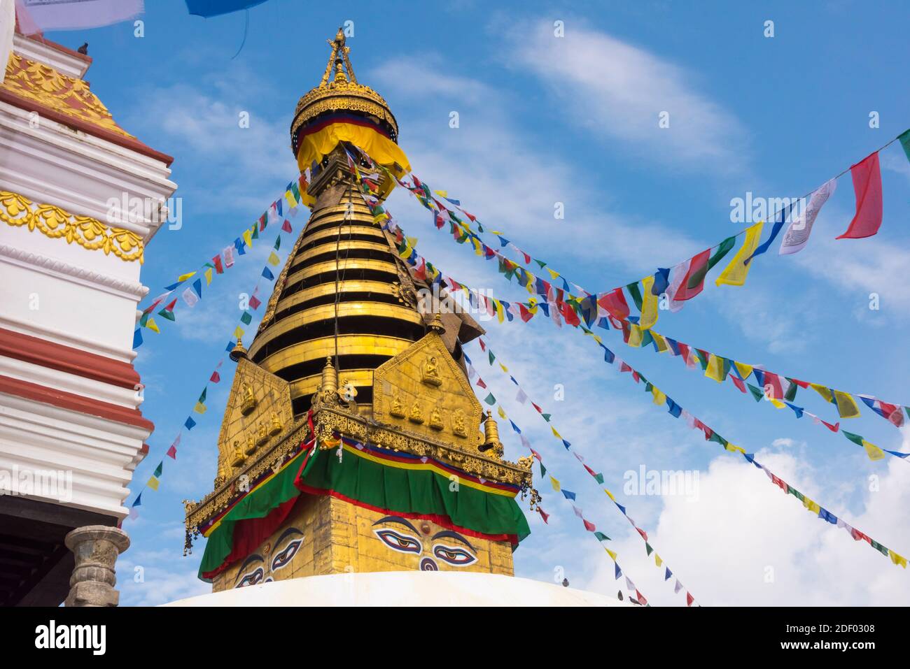 Stupa of Swayambhunath, Kathmandu, Nepal Stock Photo