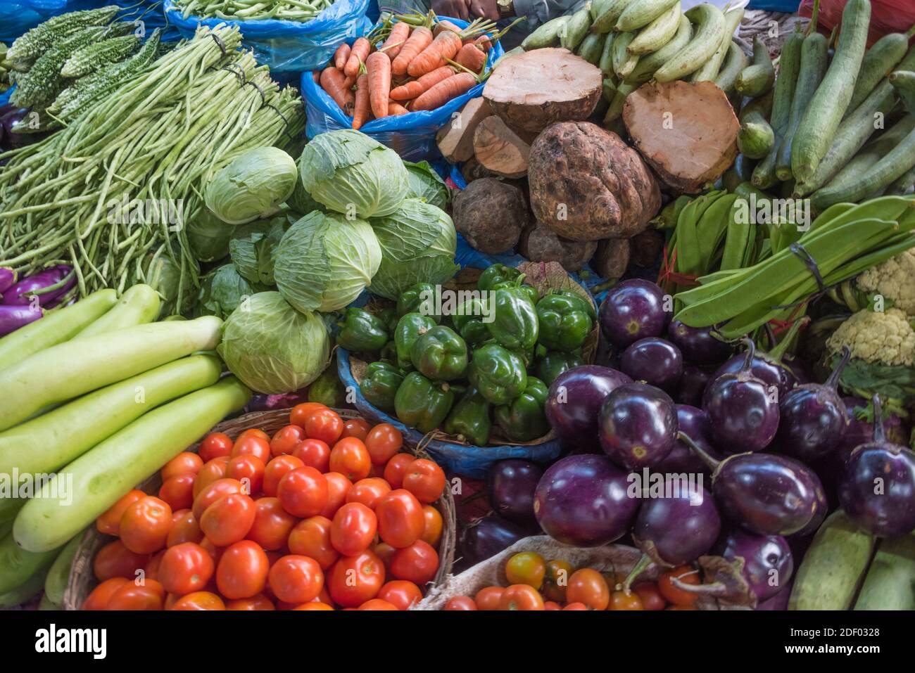 Selling vegetable at the market, Kathmandu, Nepal Stock Photo Alamy