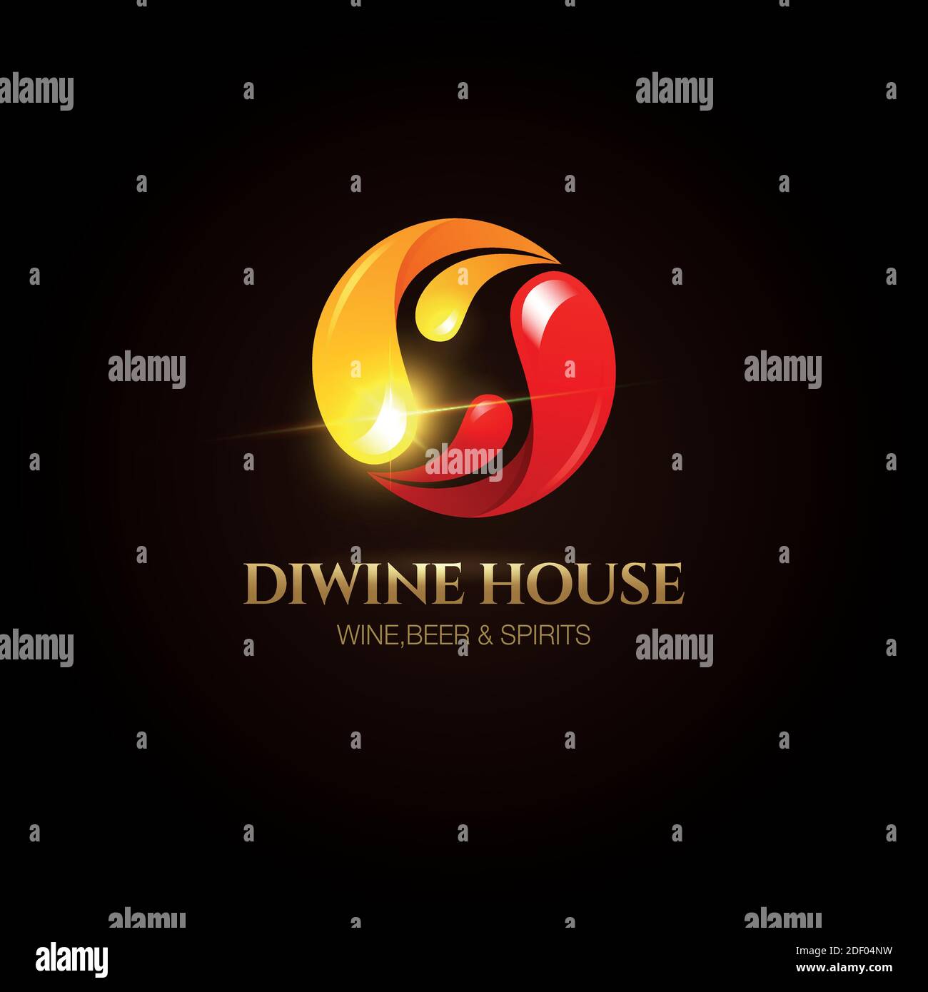 Labels for company, wine shop and wine bar, restaurant. Vector symbol