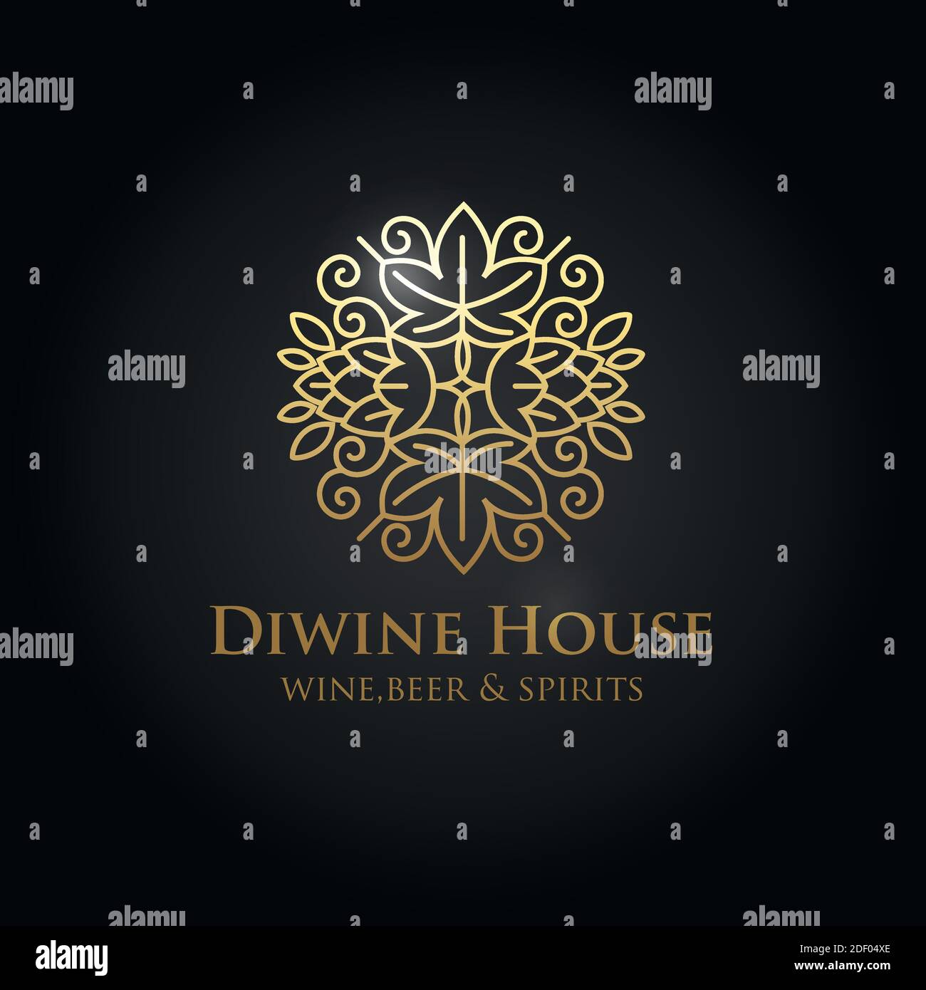 Labels for company, wine shop and wine bar, restaurant. Vector symbol template Stock Vector