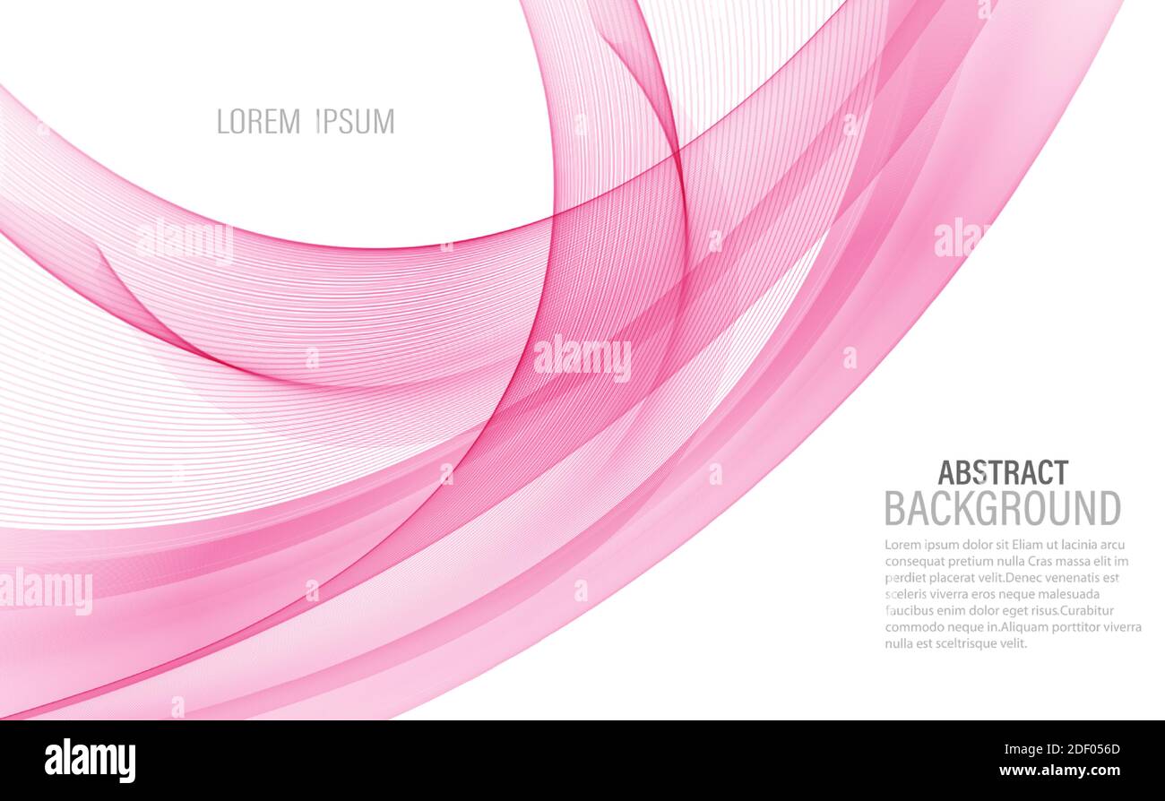Vector illustration Abstract pink transparent wave Wave flow Stock ...
