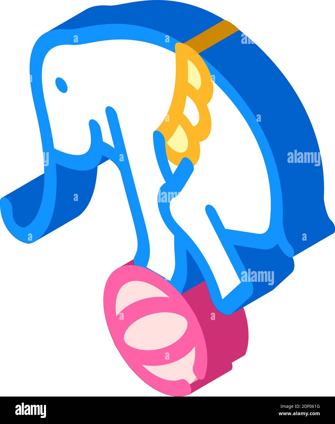 elephant balancing on ball isometric icon vector illustration Stock ...