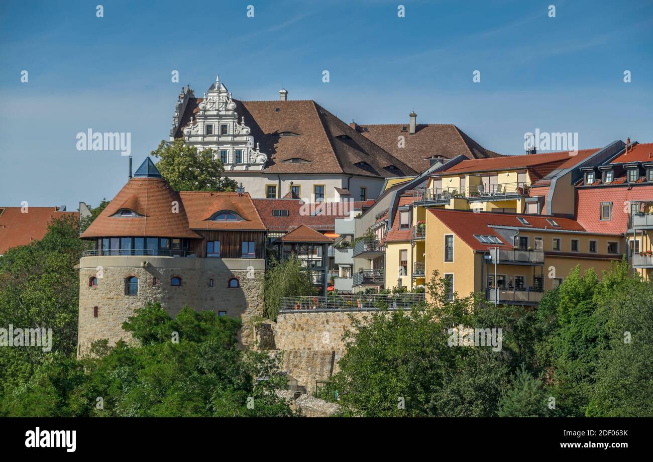 Stadtmauer, Mühlbastei, Wohnungen, Bautzen, Sachsen, Deutschland Stock Photo