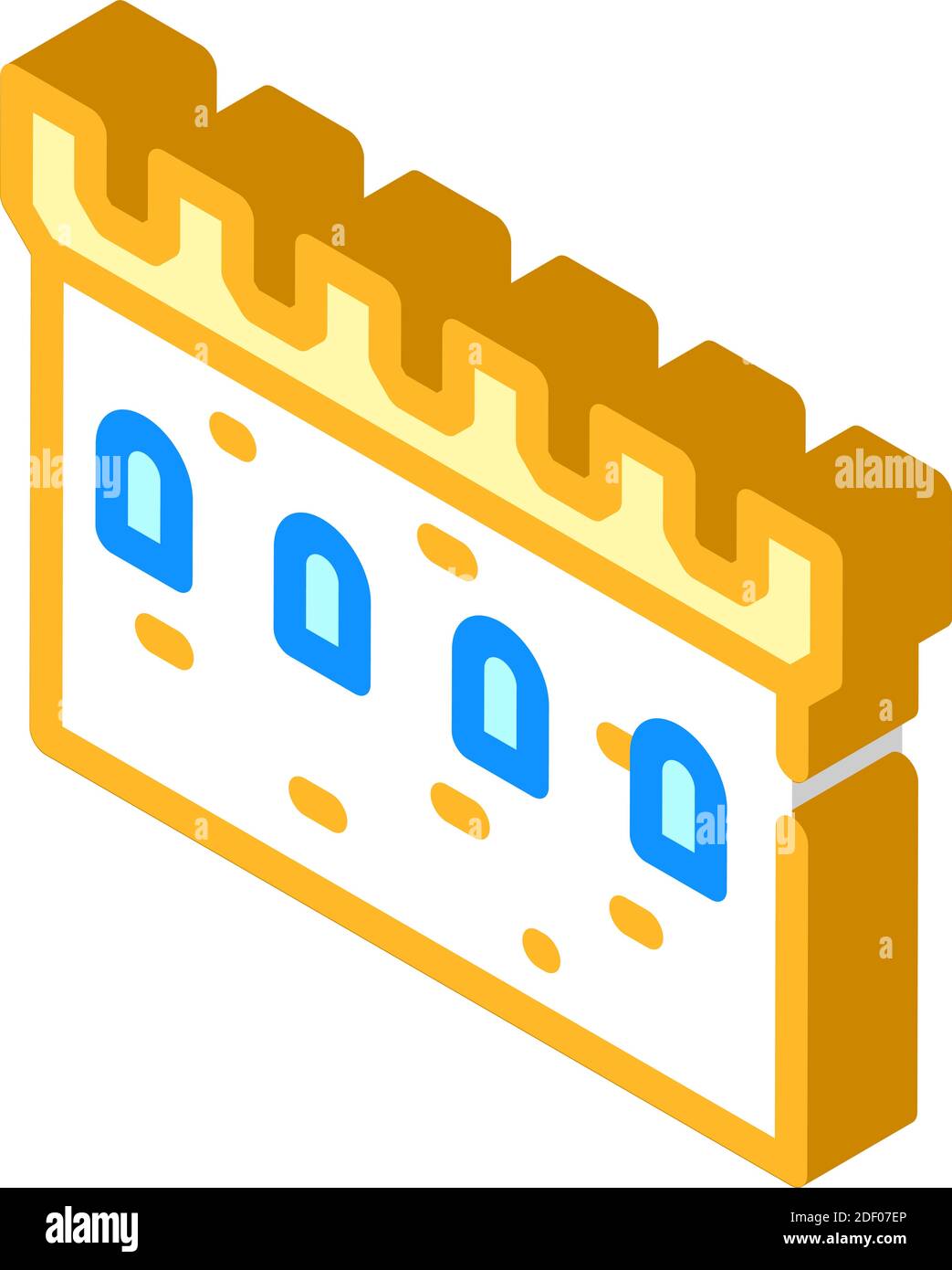 stone wall with windows isometric icon vector illustration Stock Vector ...