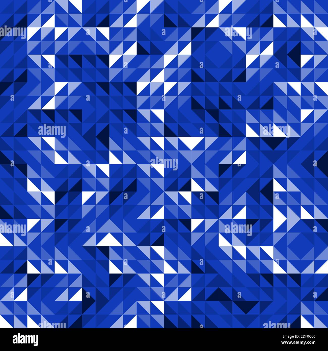 Seamless Blue Geometric Vector Pattern with Triangles. Modern and Elegant Luxury Abstract Background with Triangle Shapes. Bright Repeat Pattern Stock Vector