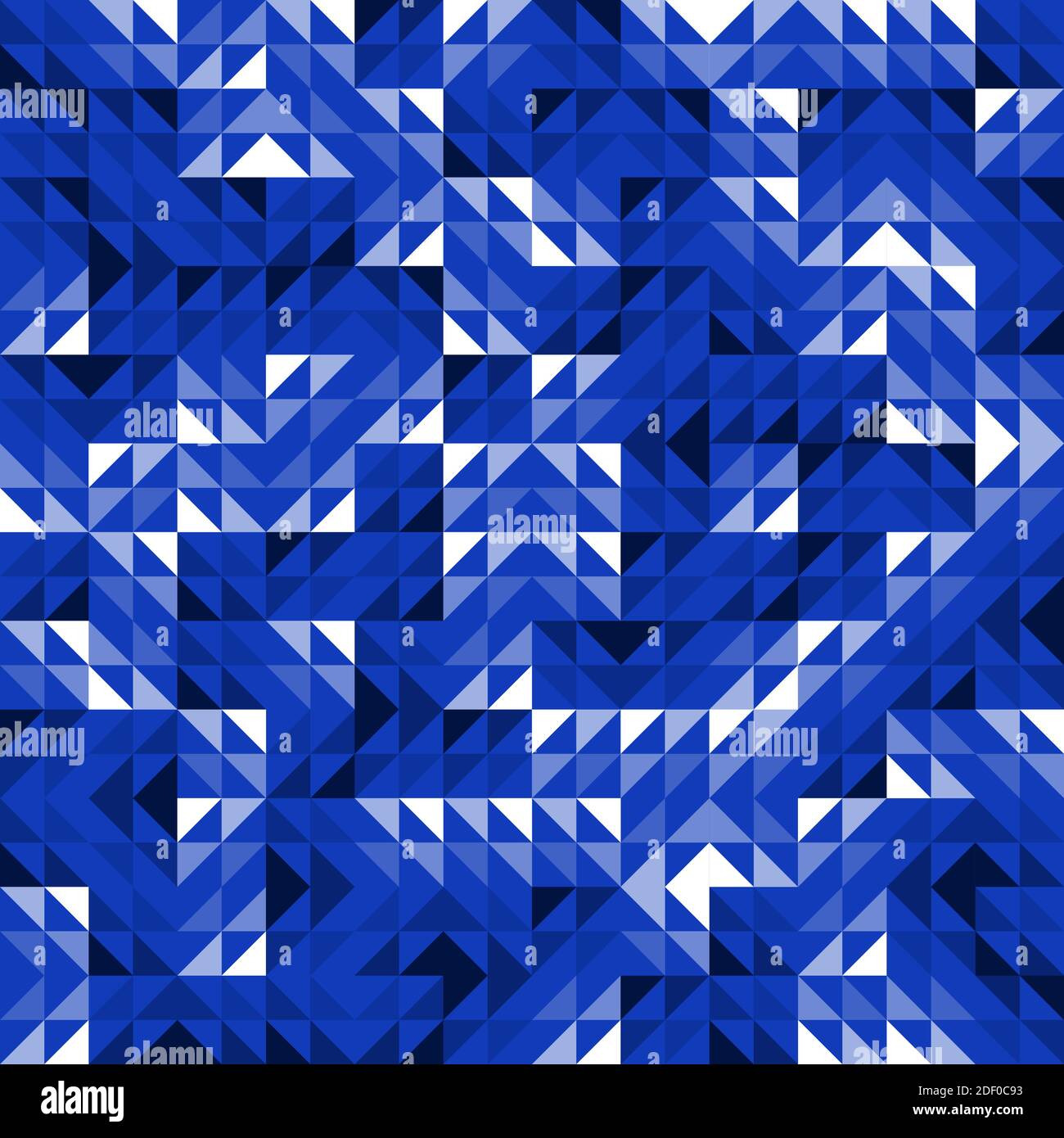 Seamless Blue Geometric Vector Pattern with Triangles. Modern and Elegant Luxury Abstract Background with Triangle Shapes. Bright Repeat Pattern Stock Vector