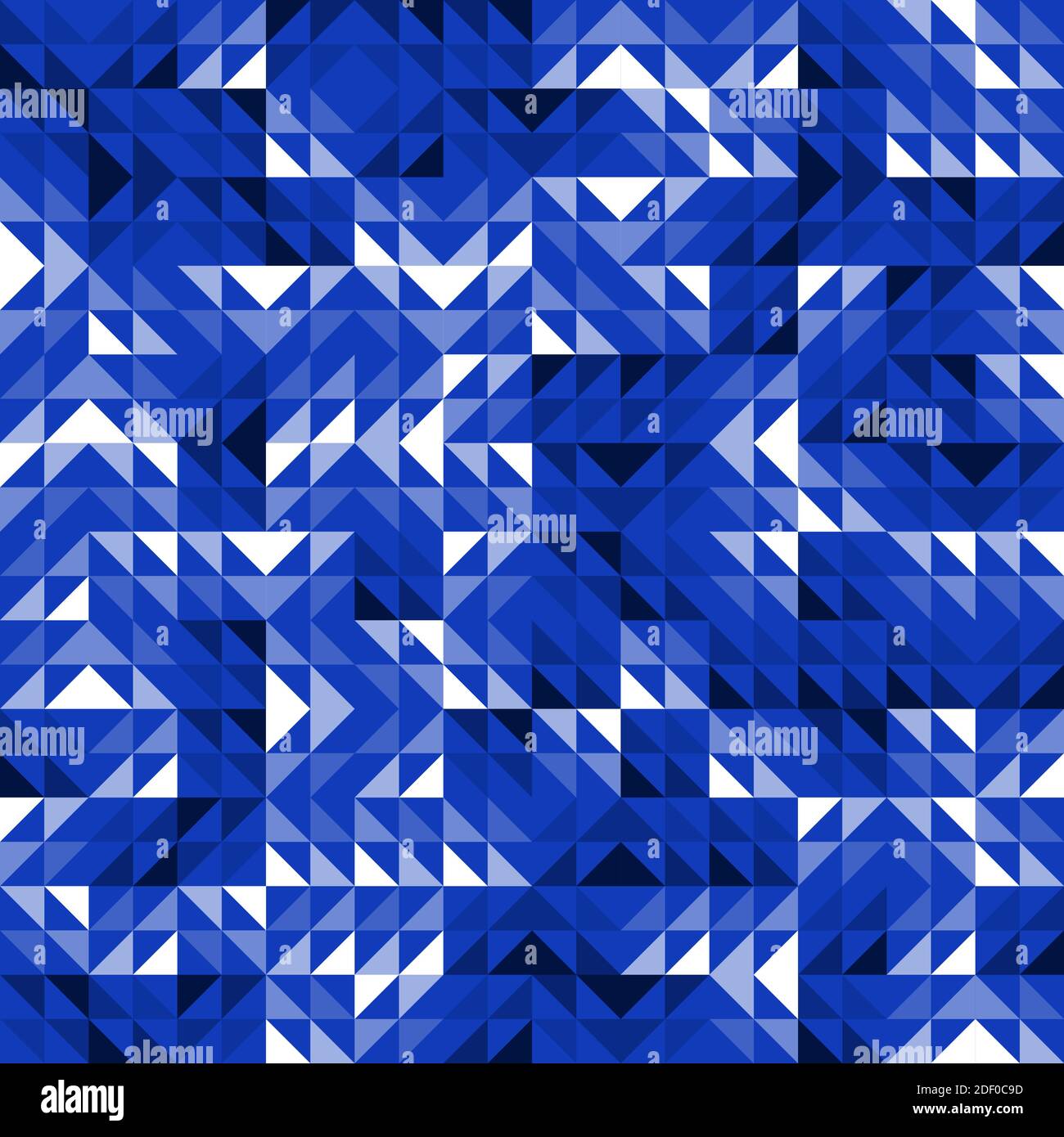 Seamless Blue Geometric Vector Pattern with Triangles. Modern and Elegant Luxury Abstract Background with Triangle Shapes. Bright Repeat Pattern Stock Vector