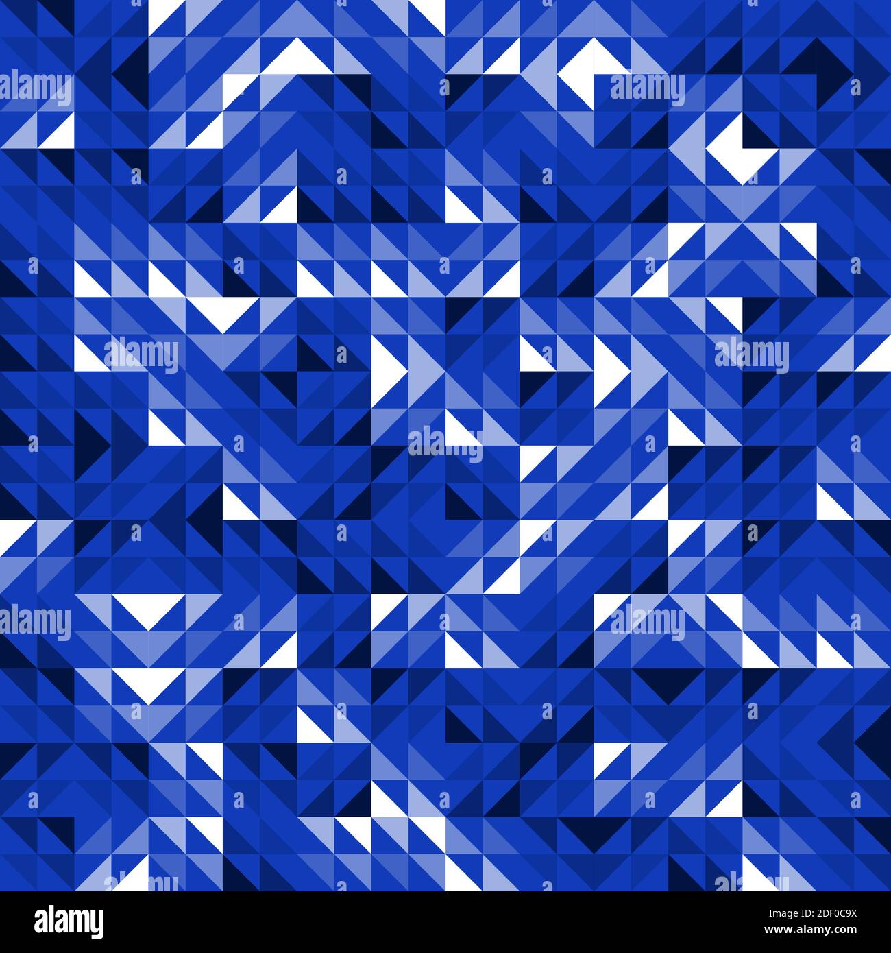 Seamless Blue Geometric Vector Pattern with Triangles. Modern and Elegant Luxury Abstract Background with Triangle Shapes. Bright Repeat Pattern Stock Vector