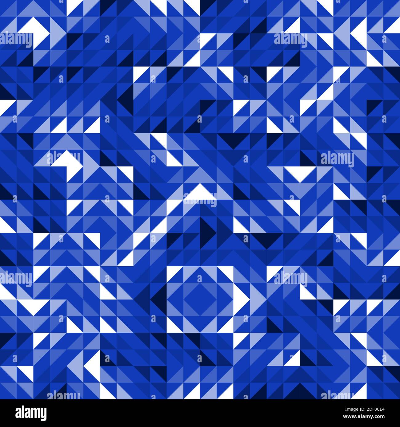 Seamless Blue Geometric Vector Pattern with Triangles. Modern and Elegant Luxury Abstract Background with Triangle Shapes. Bright Repeat Pattern Stock Vector