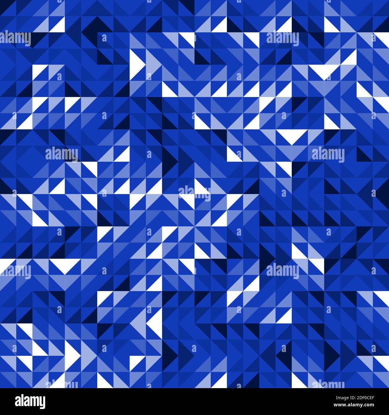 Seamless Blue Geometric Vector Pattern with Triangles. Modern and Elegant Luxury Abstract Background with Triangle Shapes. Bright Repeat Pattern Stock Vector