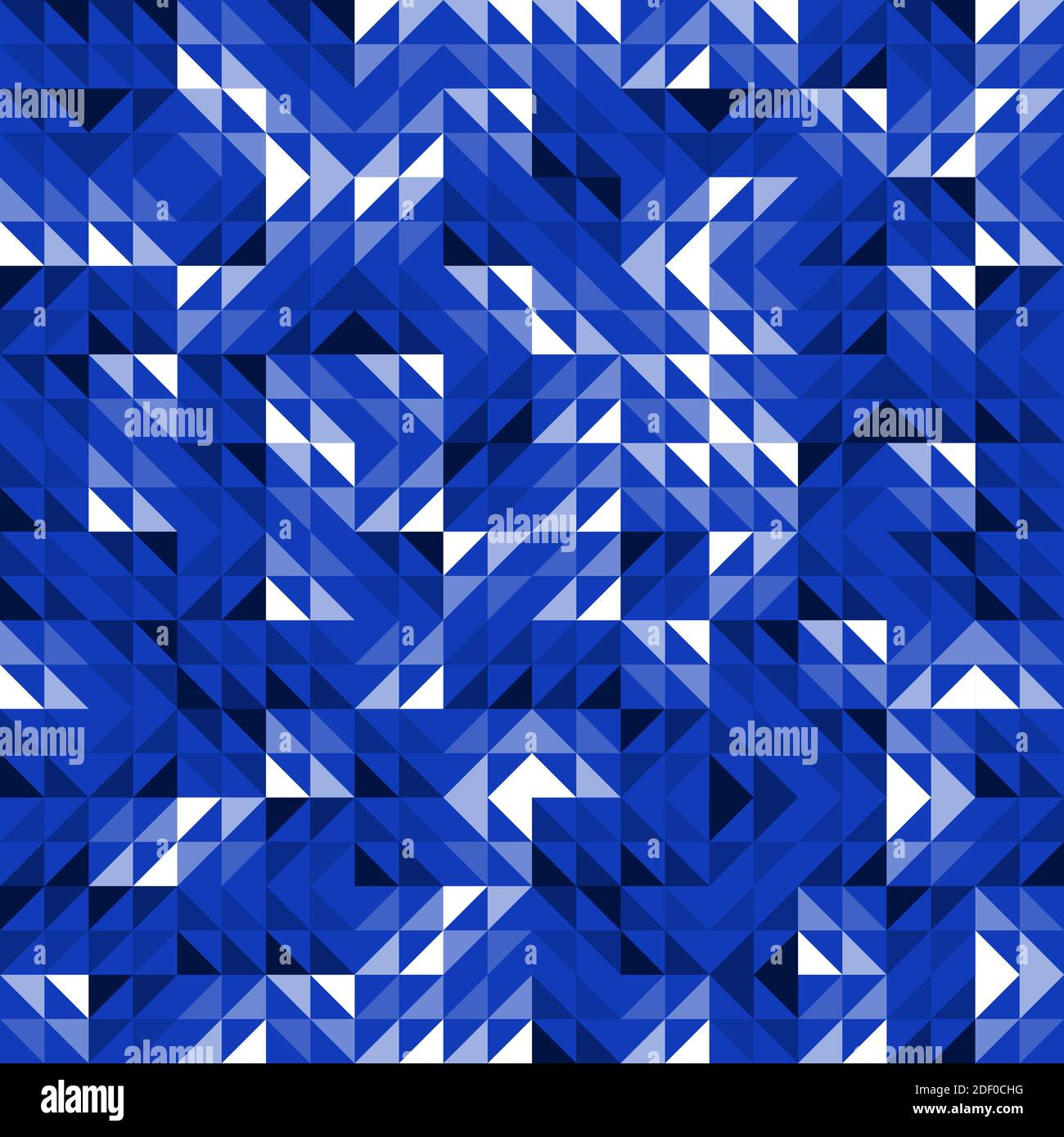 Seamless Blue Geometric Vector Pattern with Triangles. Modern and Elegant Luxury Abstract Background with Triangle Shapes. Bright Repeat Pattern Stock Vector