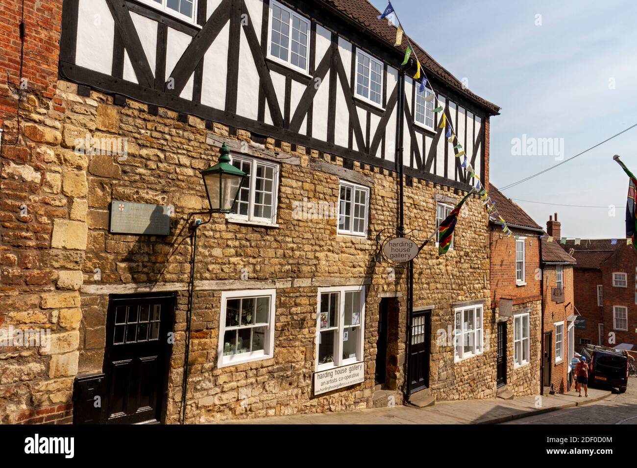 View down Steep Hill (including Harding House Gallery), Lincoln