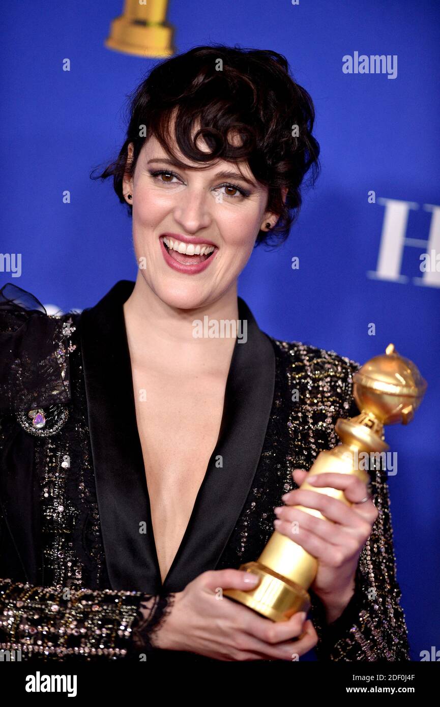Phoebe WallerBridge poses in the press room of the 77th Annual Golden