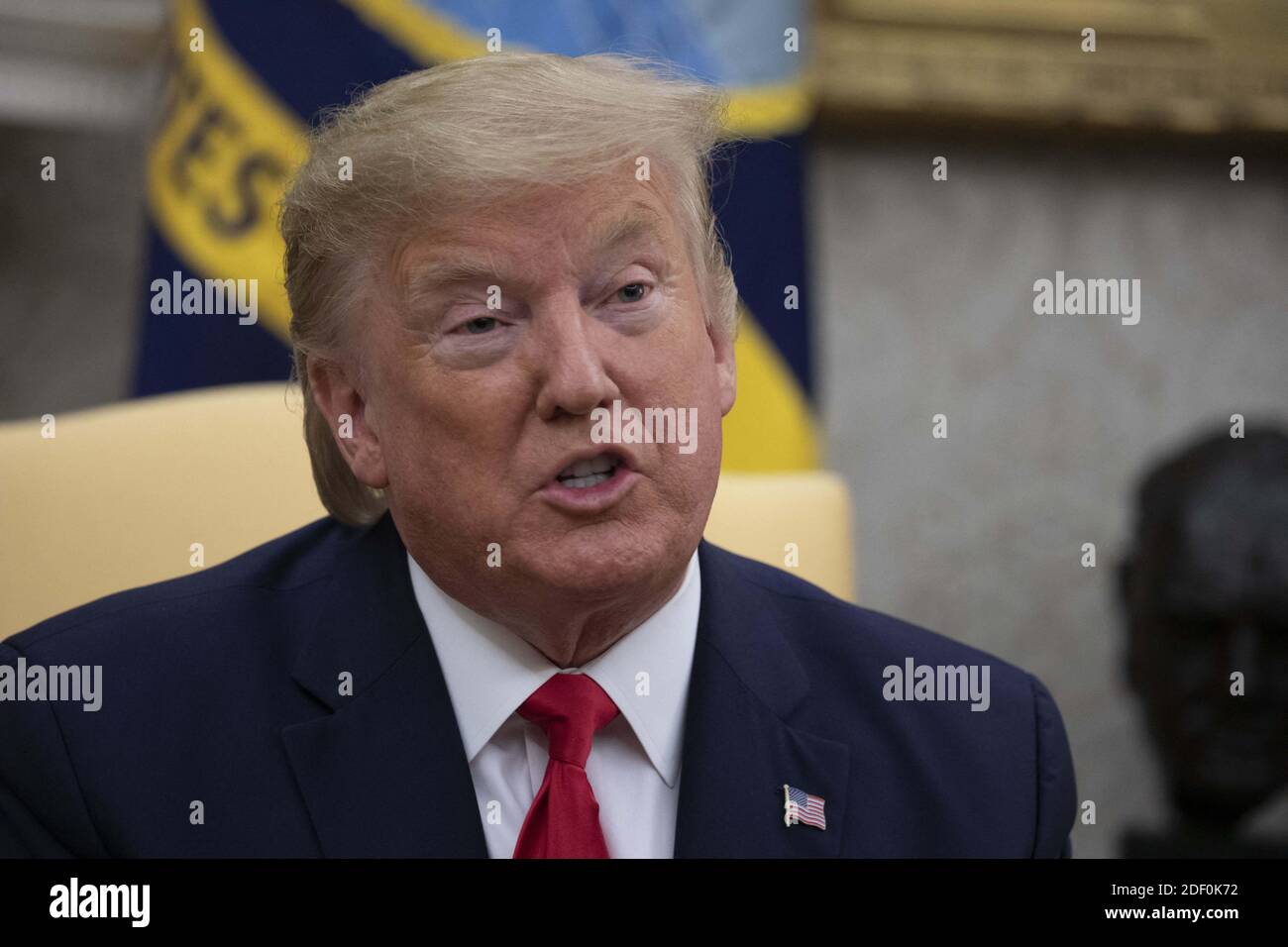 President Donald Trump in the Oval Office at the White House in ...