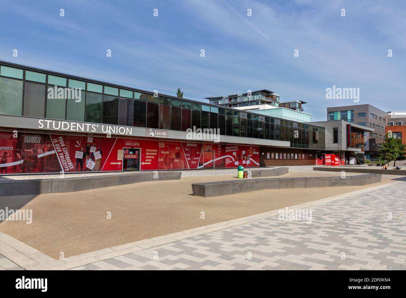 Students Union building, Lincoln University, Brayford Pool, Lincoln, Lincolnshire, UK. Stock Photo