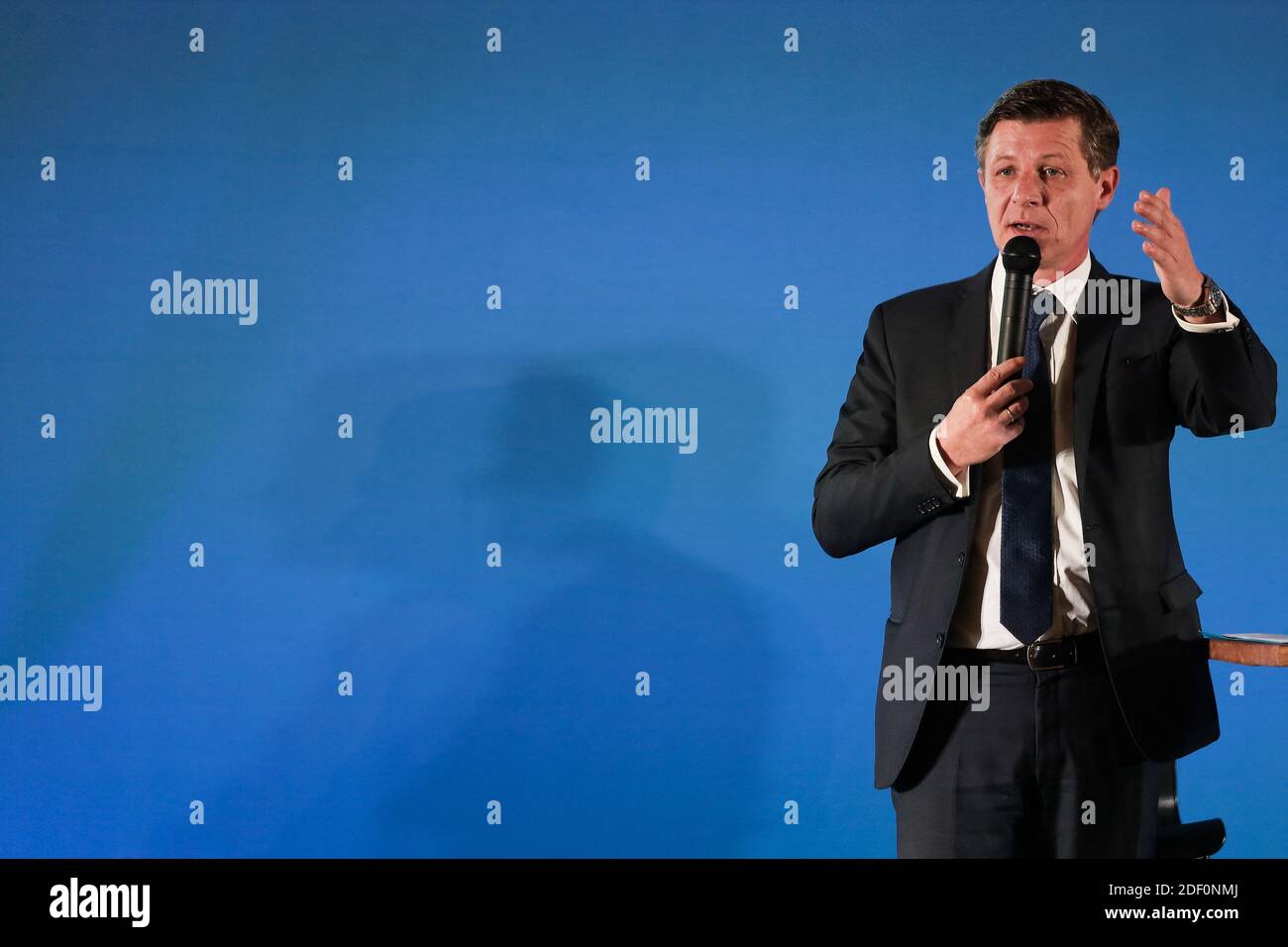 Bordeaux mayor, Nicolas Florian, presenting his new year wishes at the press for 2020. In Bordeaux, France on January 10, 2020. Photo by Thibaud Moritz/ABACAPRESS.COM Stock Photo