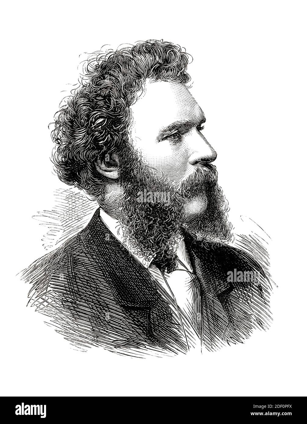 1878 ca, GREAT BRITAIN : The Scottish painter THOMAS FAED ( 1826 - 1900 ) . Portrait by unknown engraver , pubblished in ' The Magazine of Art ', 1878. . - ARTS - ARTI VISIVE - ARTE - GRAND BRETAGNA - PORTRAIT - RITRATTO - HISTORY - FOTO STORICHE - beard - barba - SCOZIA - SCOTLAND --- Archivio GBB Stock Photo