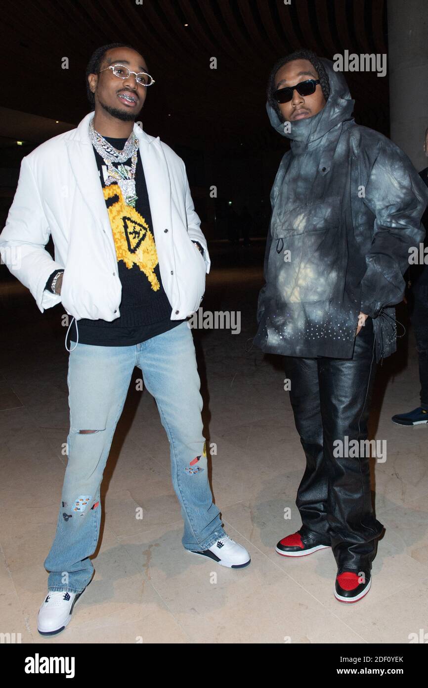 Rapper Quavo and Rapper Takeoff from Migos attending the Off White Menswear  Fall/Winter 2020-2021 show as part of Paris Fashion Week in Paris, France  on January 15, 2020. Photo by Aurore Marechal/ABACAPRESS.COM