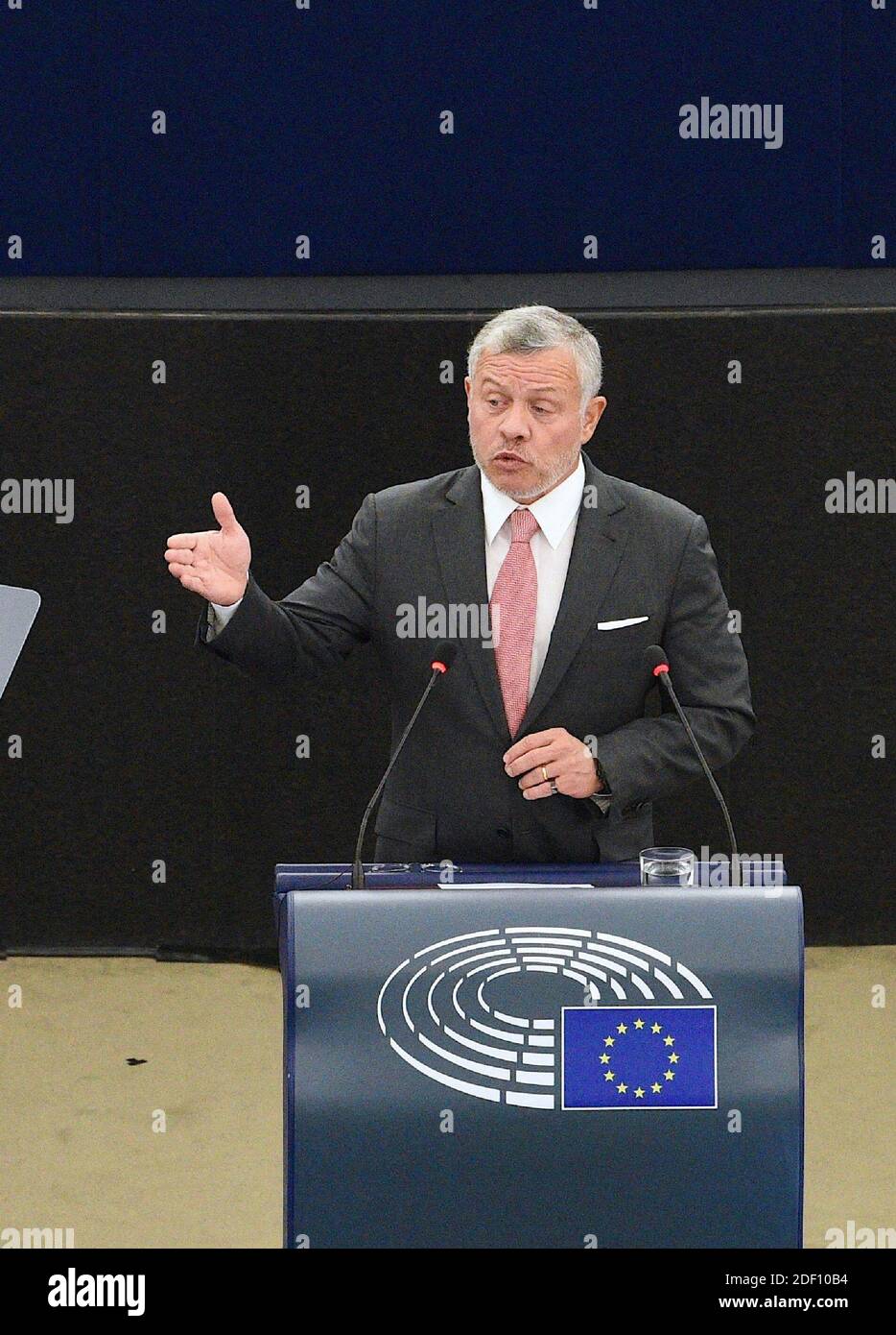 King Abdullah II of Jordan addresses the European Parliament in