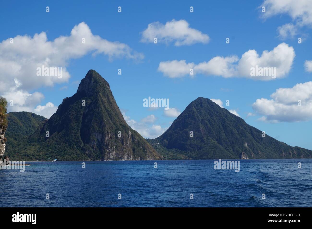 St Lucia Mountains from the sea Stock Photo - Alamy