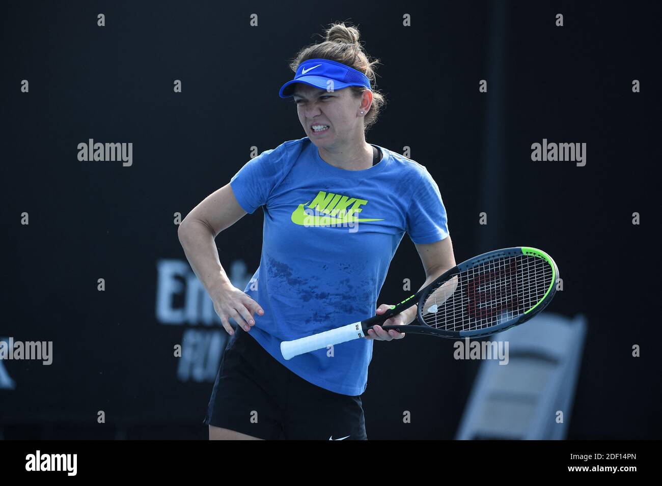 Simona Halep (ROM) during practice at the 2020 Australian Open at Melbourne  Park in Melbourne, Australia, on January 19, 2018. Photo by Corinne  Dubreuil/ABACAPRESS.COM Stock Photo - Alamy