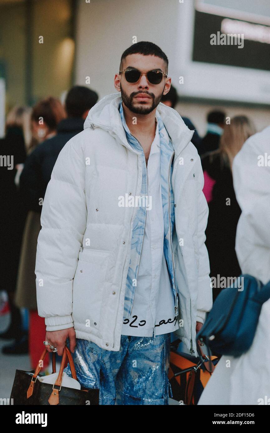 Street style, Sami Outalbali arriving at Jacquemus Fall-Winter 2020-2021  show, held at La Defense Arena, Paris, France, on January 18th, 2020. Photo  by Marie-Paola Bertrand-Hillion/ABACAPRESS.COM Stock Photo - Alamy