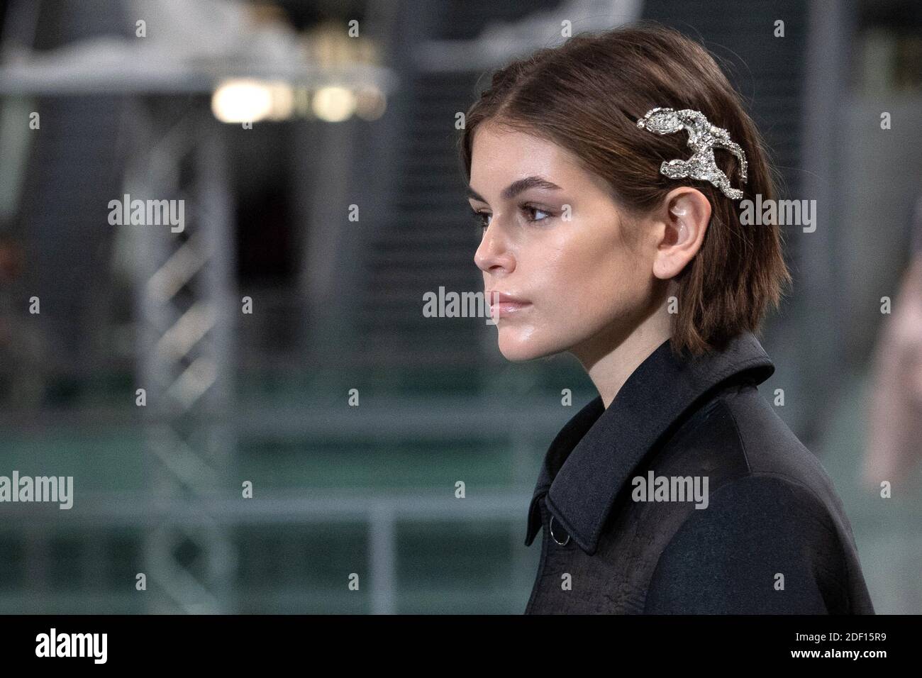 Kaia Gerber walks the runway during the Alyx Menswear Fall/Winter 2020