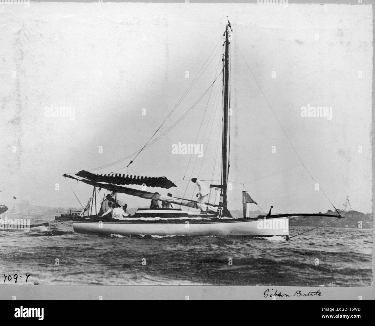 AJAXNETPHOTO. 1908 (APPROX). SOUTHAMPTON, ENGLAND. - EARLY THORNYCROFT YACHT - JOHN THORNYCROFT DESIGNED AND BUILT GAFF CUTTER GIBSON BATTLE; EARLY 20TH CENTURY. PHOTO:VT COLLECTION/AJAXNETPHOTO REF:AVL VTCOLL 709 7 Stock Photo