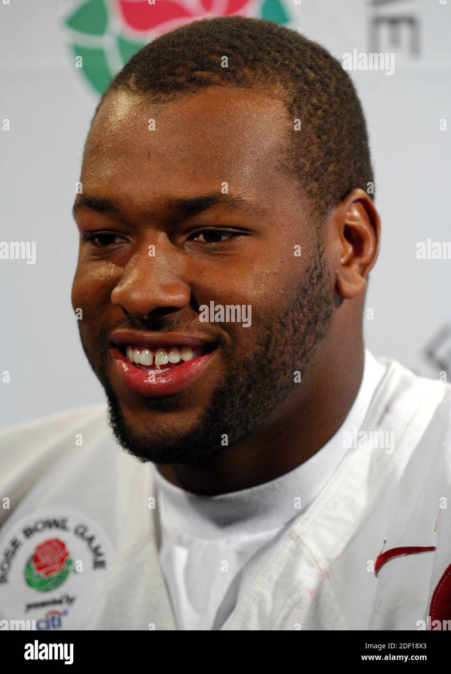 Carson United States 30th Dec 06 Usc Defensive End Lawrence Jackson At Rose Bowl Media Day At The Home Depot Center In Carson Calif On Saturday December 30 06 Photo Via Credit