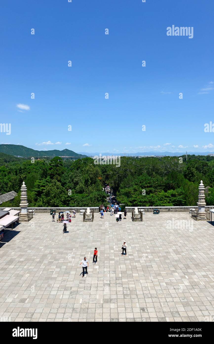 View on the back hill in front of Chenghuai pavilion at the Summer Palace in Beijing, China Stock Photo