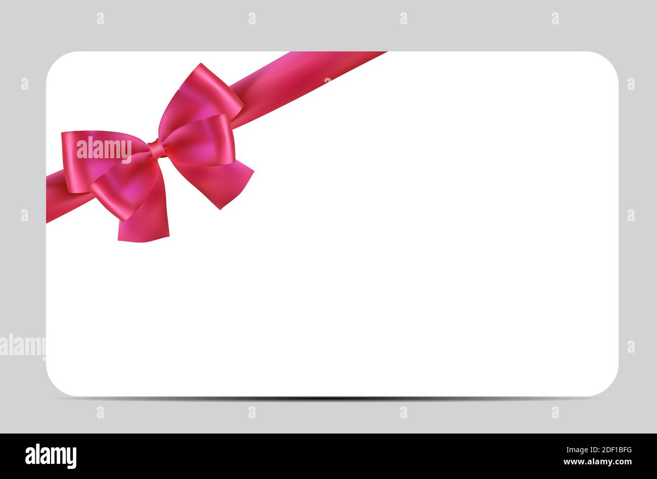 Blank Gift Card Template with Pink Bow and Ribbon. Illustration Regarding Present Card Template