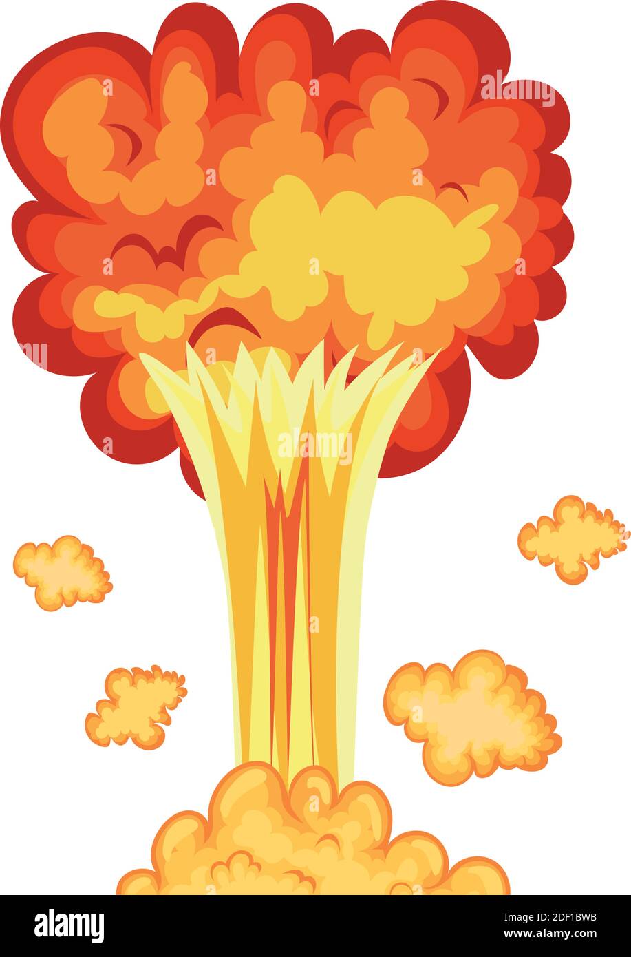 blast with fire clouds of orange and yellow color Stock Vector Image ...