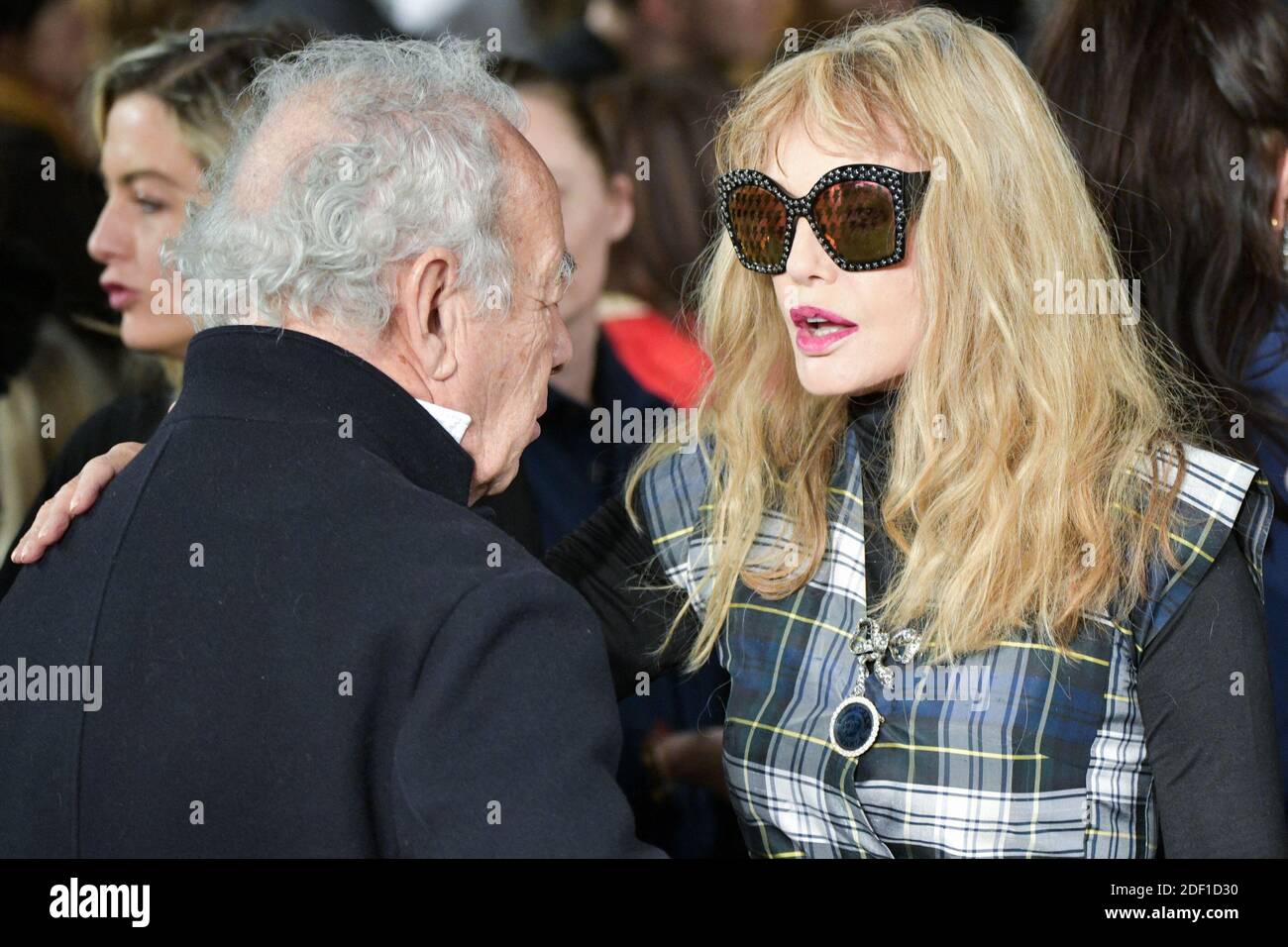 Arielle Dombasle and Gilles Bensimon attending Alexis Mabille Spring ...