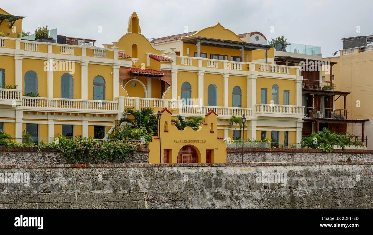 Cartagena/Columbia11/5/19 A view of an apartment building behind the wall that surrounds the