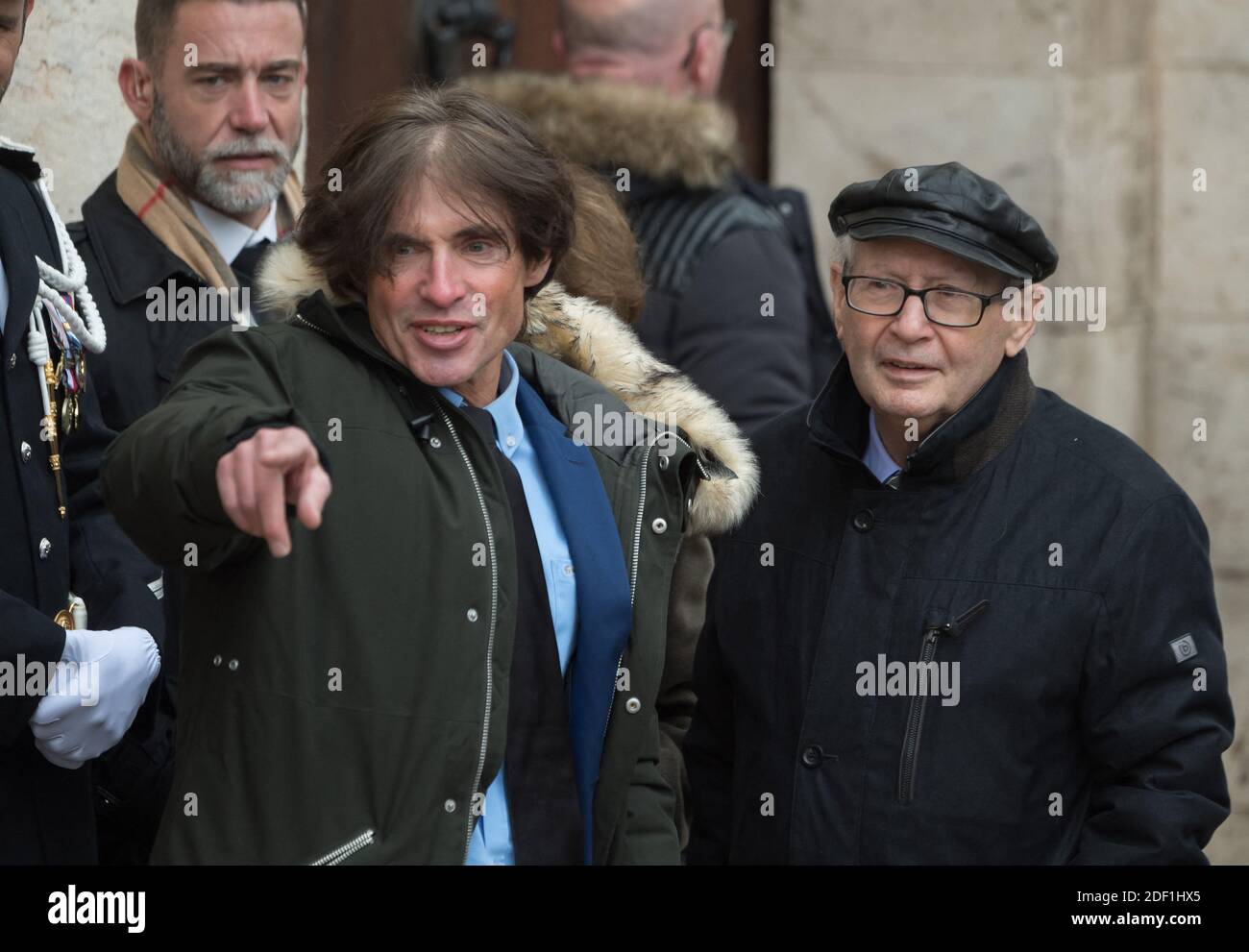 Arno klarsfeld and Serge Klarsfeld at French 12th-century Church of Saint Anne in the old city of Jerusalem.israel on january 22, 2020. Photo by Jacques Witt/pool/ABACAPRESS.COM Stock Photo