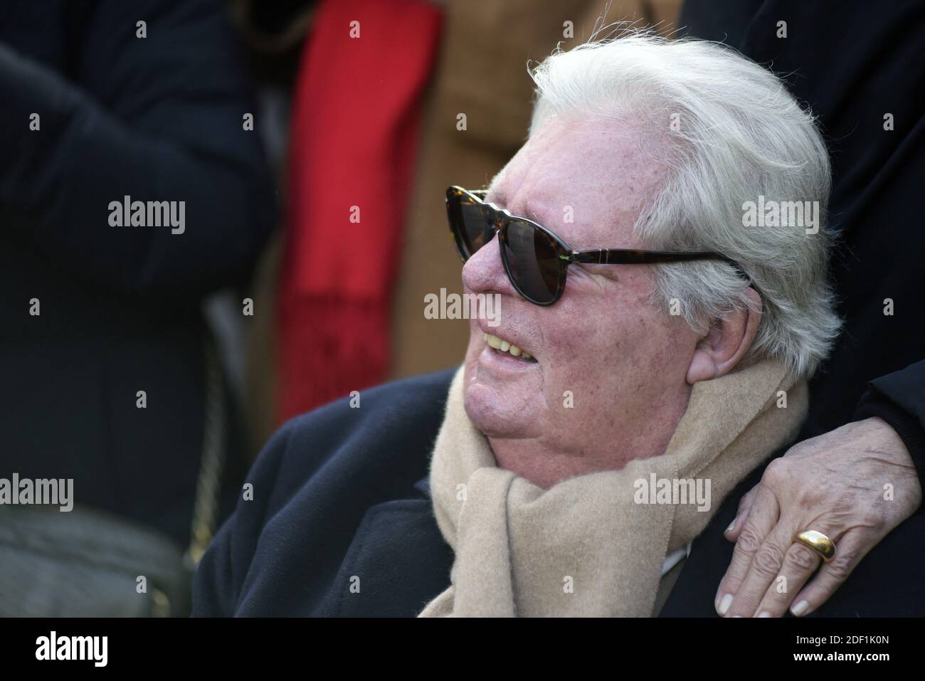 French cartoonist and illustrator Jean-Jacques Sempe at a ceremony for the unveiling of a commemorative statue of French cartoonist Rene Goscinny by French sculptor Sebastien Langloys in Paris, France on January 23, 2020. Photo by Patrice Pierrot/Avenir Pictures/ABACAPRESS.COM Stock Photo