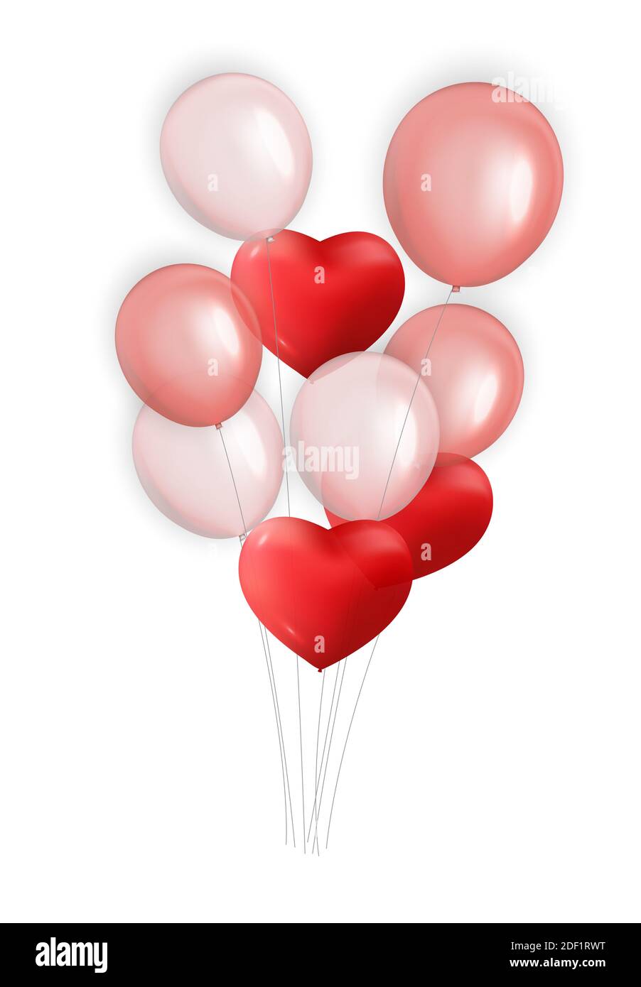 Balloons with Hearts Illustration Stock Photo - Alamy