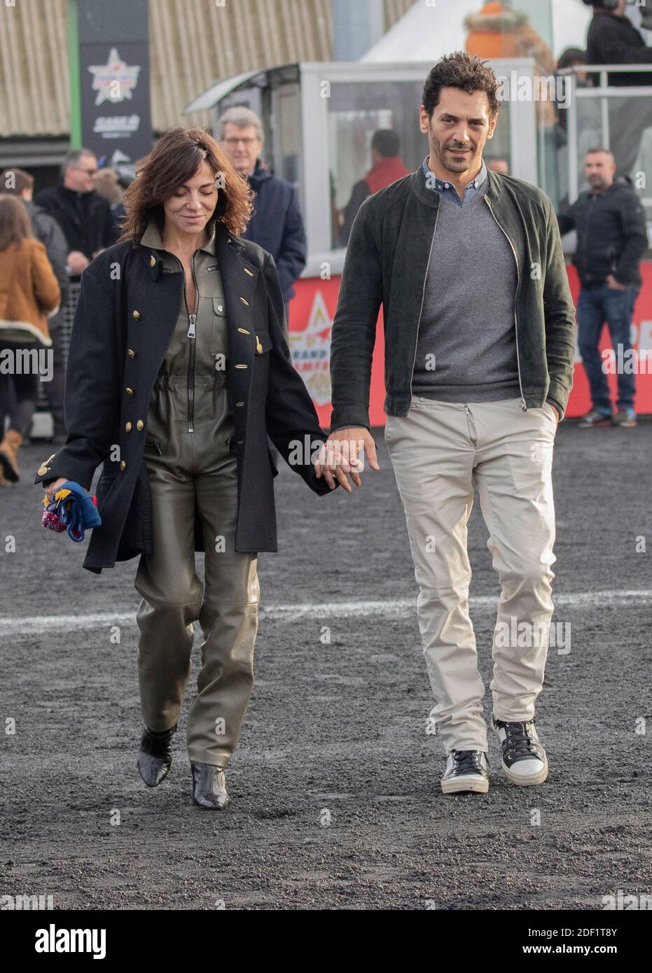 Tomer SISLEY and his wife Sandra attending the Grand Prix d'Amerique horse race on January 2§, 2020 at the Vincennes Hippodrome near Paris, France. Photo by Loic BARATOUX/ABACAPRESS.COM Stock Photo