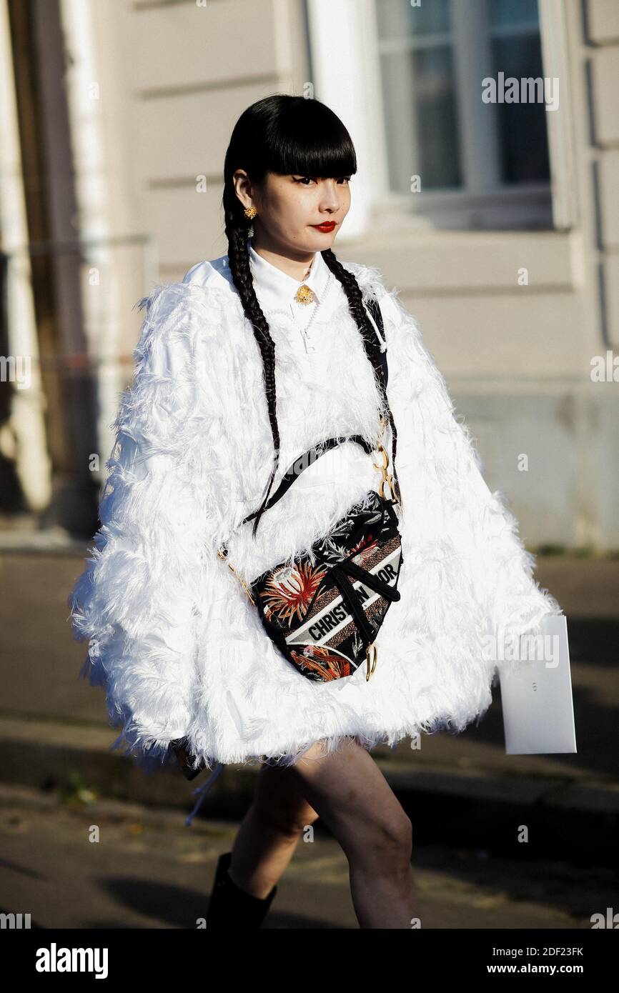 Street style, Kozue Akimoto arriving at Dior Spring Summer 2020 Haute