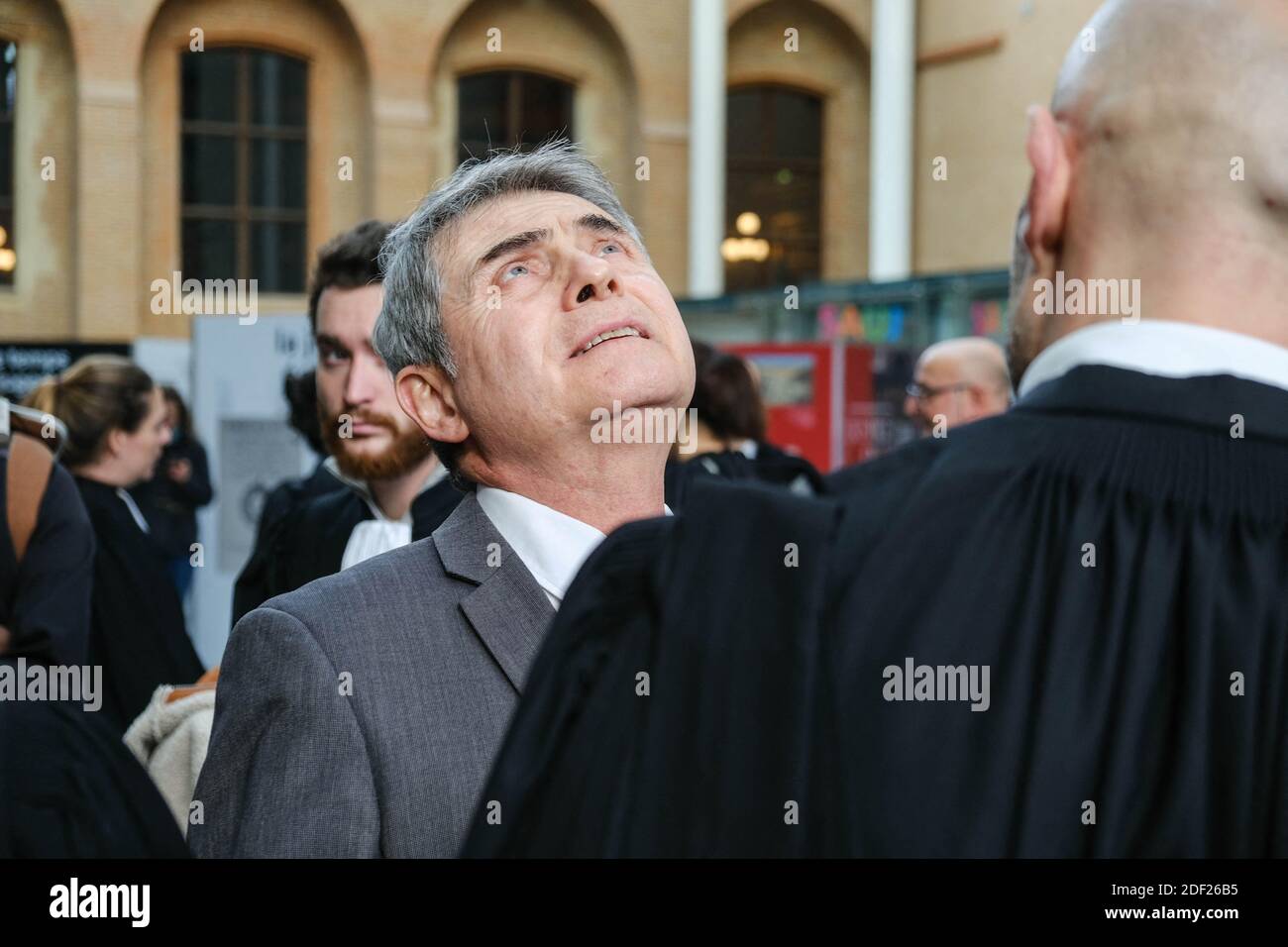 Manuel FURET, President of the Toulouse Bar during demonstration of lawyers  in front of the Palais de Justice in Toulouse, France on February 4, 2020.  They have been mobilized for several weeks