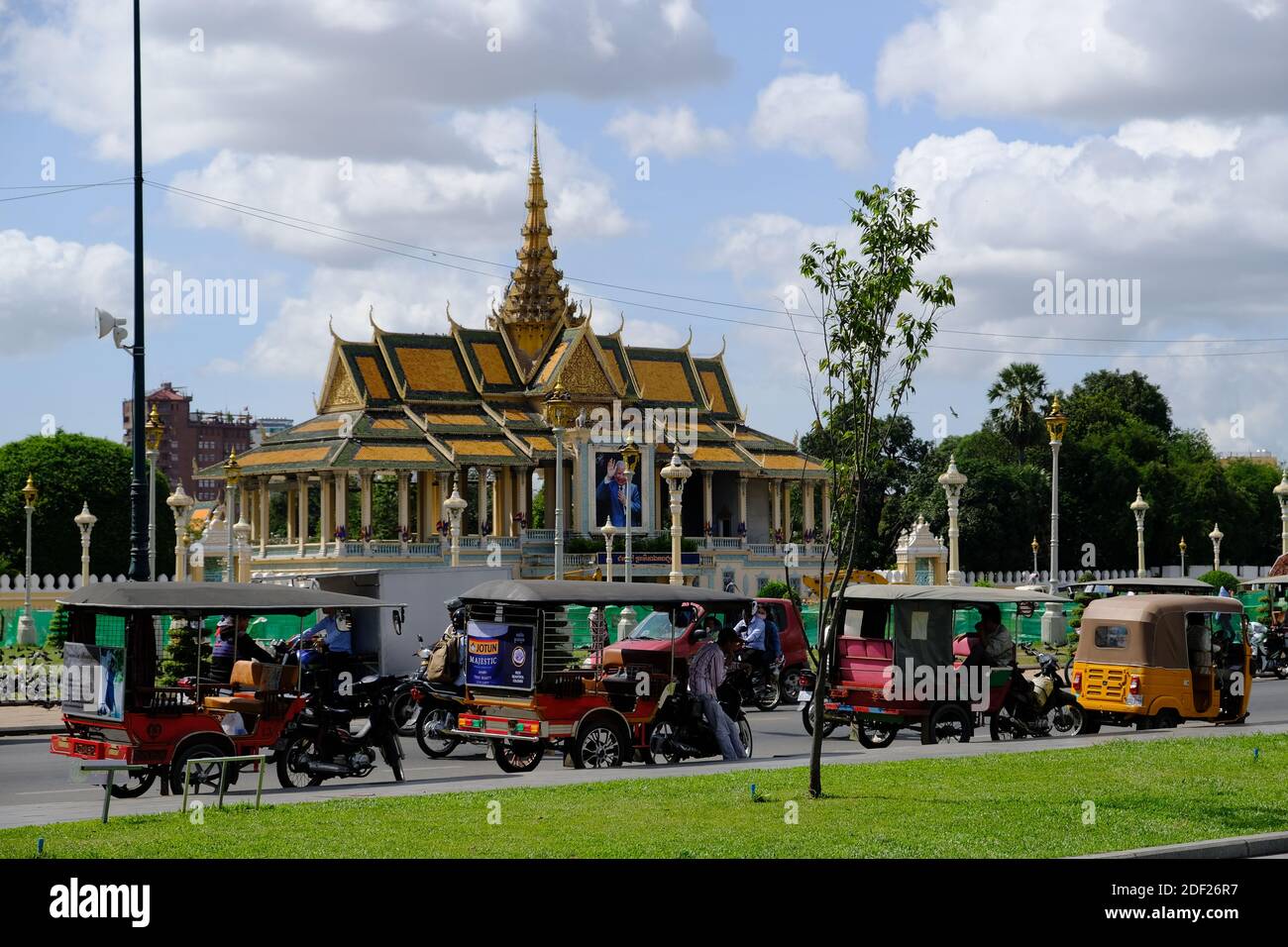 Cambodia Phnom Penh - Royal Palace Park panoramic view Stock Photo