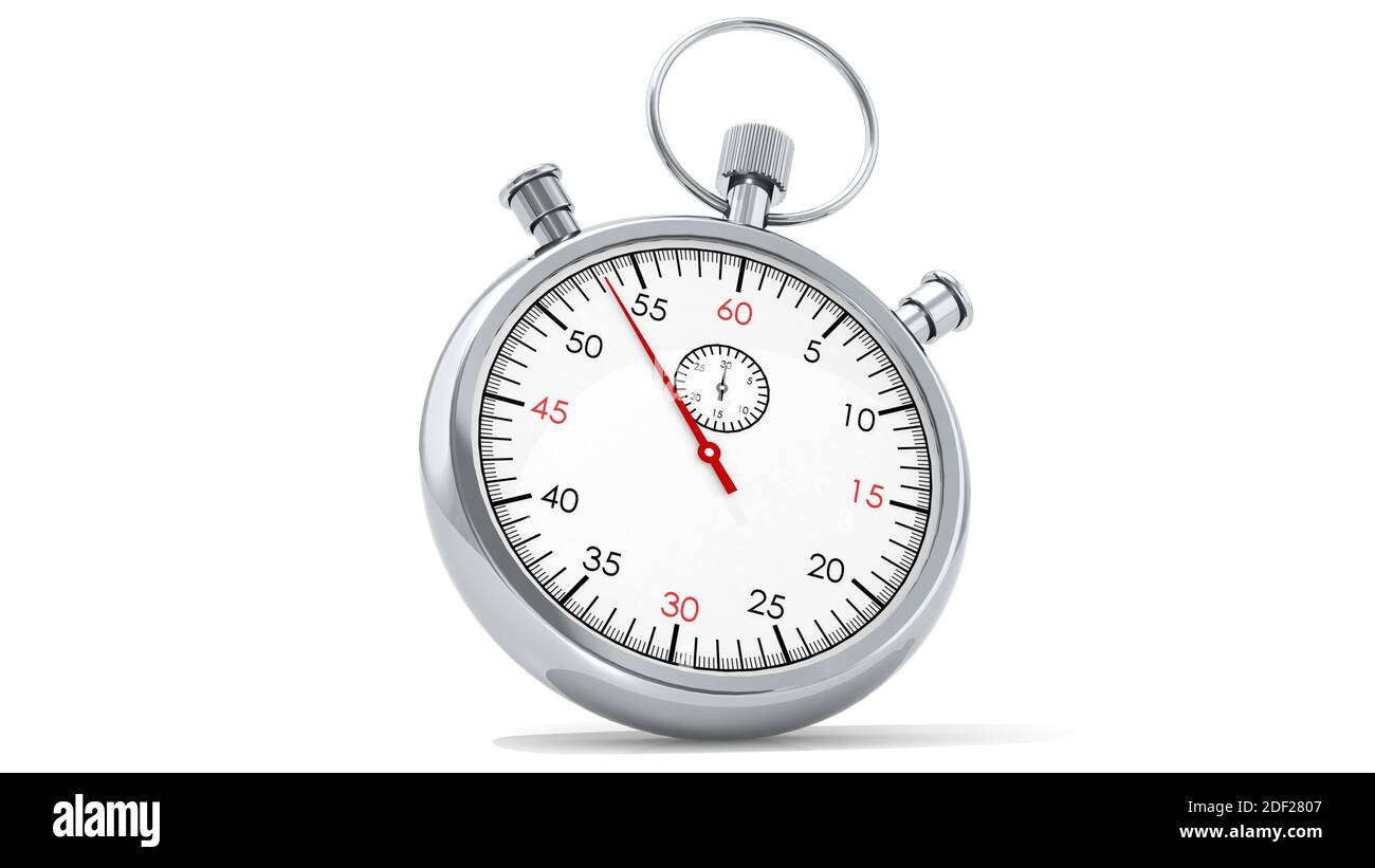 Classic stopwatch isolated on white background, 3D rendering Stock ...
