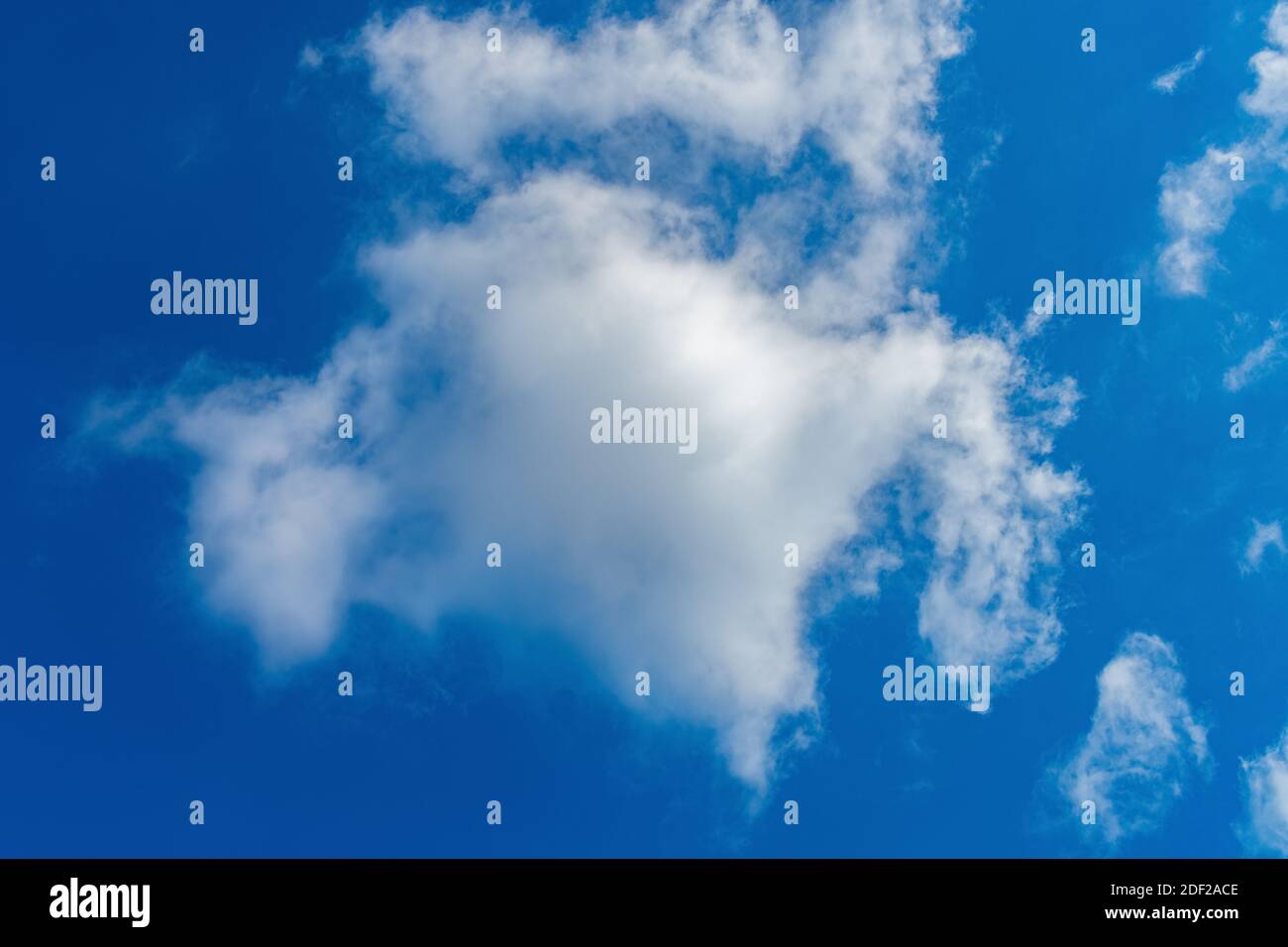 beautiful blue sky with thick white clouds in the morning horizontal ...