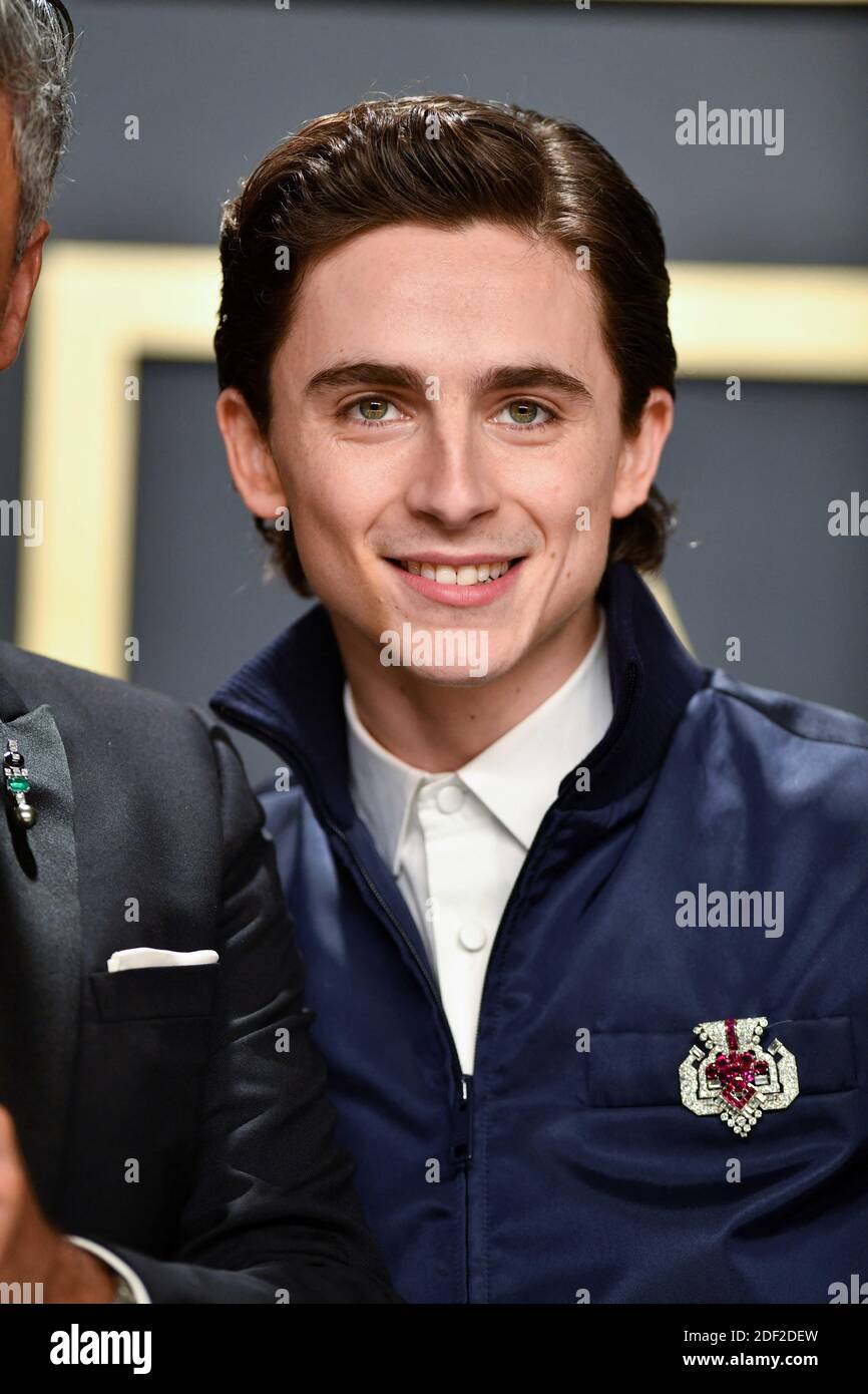 Timothée Chalamet poses in the press room during the 92nd Annual ...